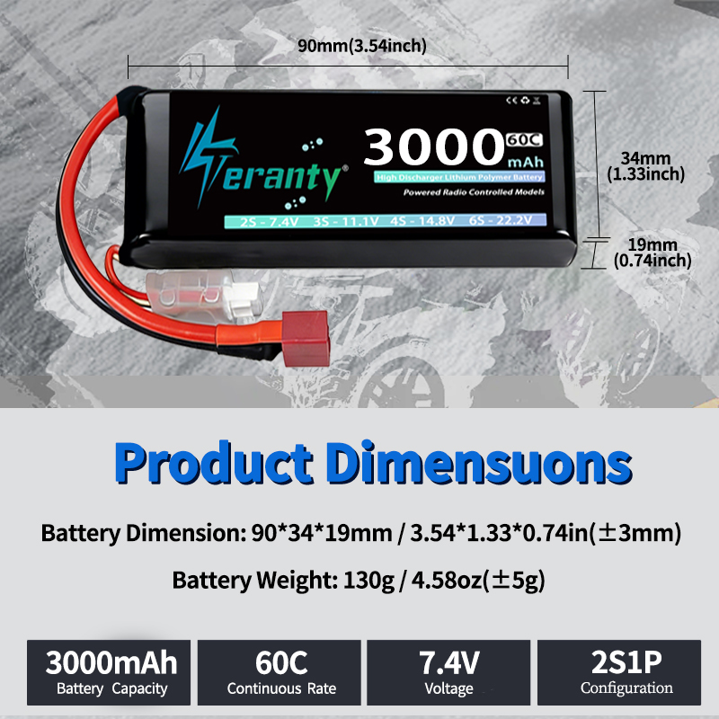 Batería Lipo TERANTY 2S 3000mA - Drone Gimbal Controller reseña y precio